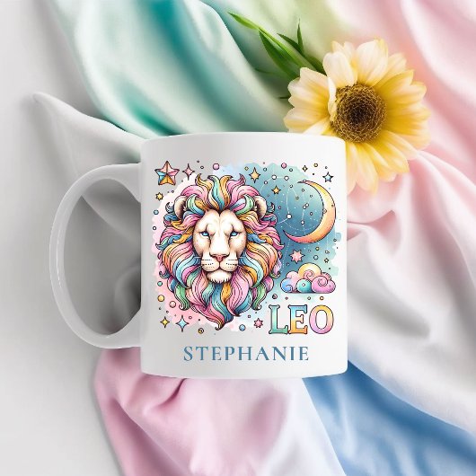 Personalized Colorful Leo Zodiac Astrology Lion コーヒーマグカップ