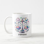 Personalized Colorful Libra Zodiac Astrology コーヒーマグカップ (左)