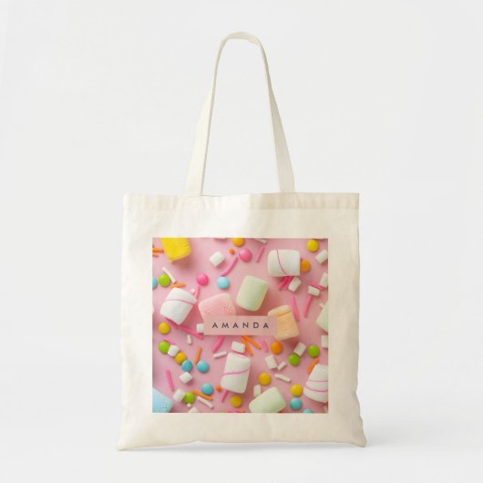 Personalized Colorful Marshmallow Sprinkle トートバッグ (正面)