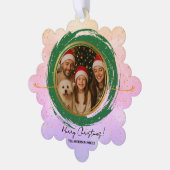 Personalized Colorful Merry Christmas オーナメントカード (左)