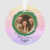 Personalized Colorful Merry Christmas オーナメント (正面)