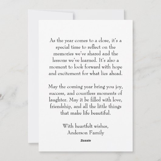 Personalized Colorful Merry Christmas シーズンカード (裏面)