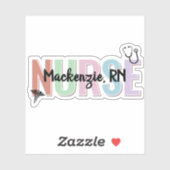 Personalized Colorful Nurse Stethoscope RN NP シール (シート)