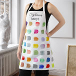 Personalized Colorful Pattern Artist's エプロン<br><div class="desc">This artist's apron features a colorful abstract watercolor pattern.
It is easily customizable.
Original Watercolor © Michele Davies.</div>