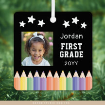 Personalized Colorful Photo First Grade Keepsake