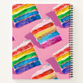 Personalized Colorful Rainbow Cake Slice ノートブック (裏面)