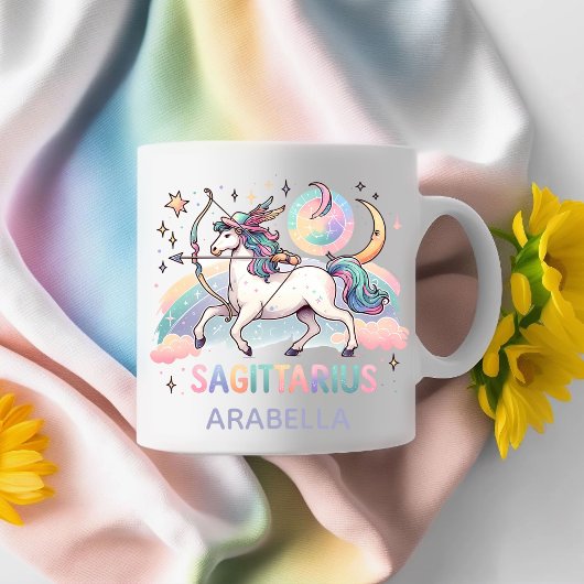 Personalized Colorful Sagittarius Zodiac Astrology コーヒーマグカップ