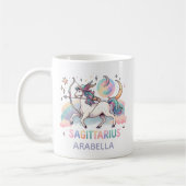 Personalized Colorful Sagittarius Zodiac Astrology コーヒーマグカップ (左)