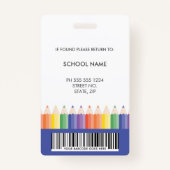 Personalized Colorful School Teacher Bar Code ID バッジ (裏面)