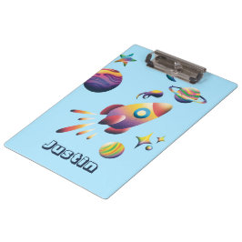 Personalized Colorful Space Planets Back to School クリップボード