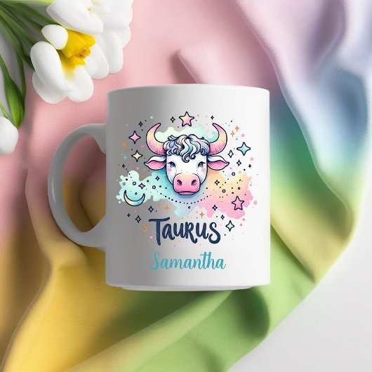 Personalized Colorful Taurus Bull Zodac Astrology コーヒーマグカップ