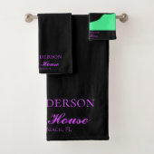 Personalized Colorful Tropical Sea Turtle Family バスタオルセット (インサイチュ)