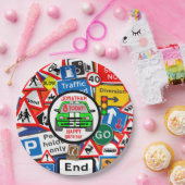Personalized Colourful Road Signs, Birthday Party ペーパープレート (パーティー)