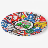 Personalized Colourful Road Signs, Birthday Party ペーパープレート (アングル)