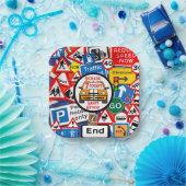 Personalized Colourful Road Signs, Birthday Party ペーパープレート (パーティー)