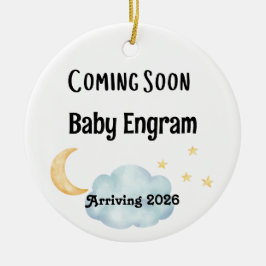 Personalized Coming Soon Baby Arrival セラミックオーナメント