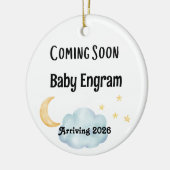 Personalized Coming Soon Baby Arrival セラミックオーナメント (左)