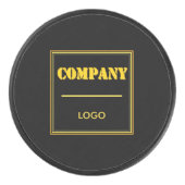 Personalized Company Black Modern Custom Business アイスホッケーパック (正面)