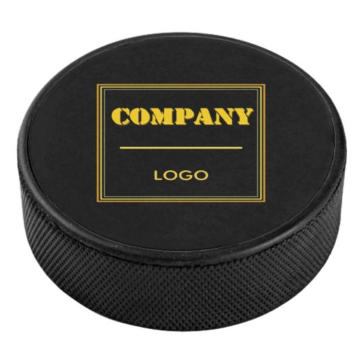 Personalized Company Black Modern Custom Business アイスホッケーパック (3/4)