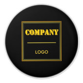 Personalized Company Black Modern Custom Business セラミックノブ (正面)