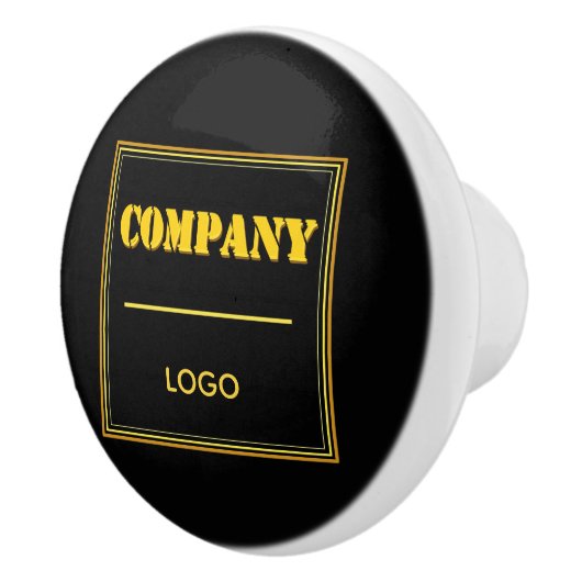 Personalized Company Black Modern Custom Business セラミックノブ (右)