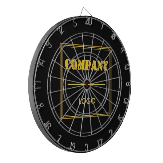 Personalized Company Black Modern Custom Business ダーツボード (正面左)