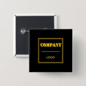 Personalized Company Black Modern Custom Business 缶バッジ (正面&裏面)
