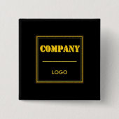 Personalized Company Black Modern Custom Business 缶バッジ (正面)