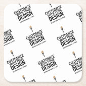 Personalized Company Branded Custom Minimalist スクエアペーパーコースター (正面)