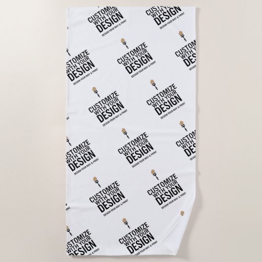 Personalized Company Branded Custom Minimalist  ビーチタオル (正面)