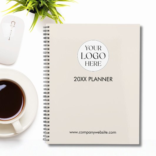 Personalized Company Business Logo Template Beige プランナー手帳