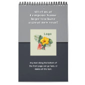 Personalized Company Logo and Photos Neutral Gray カレンダー (カバー)