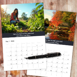 Personalized Company Logo and Photos Neutral Gray カレンダー