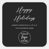 Personalized Company Logo Holiday Greetings スクエアシール (正面)