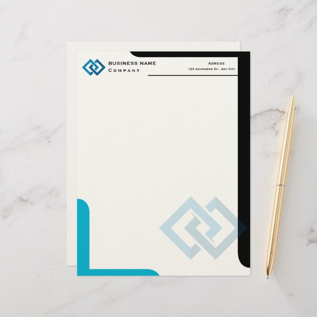 Personalized Company Logo Professional Letterhead レターヘッド (正面/裏面インサイチュ)