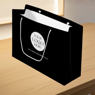 Personalized Company Logo Simple Business Shopping ラージペーパーバッグ