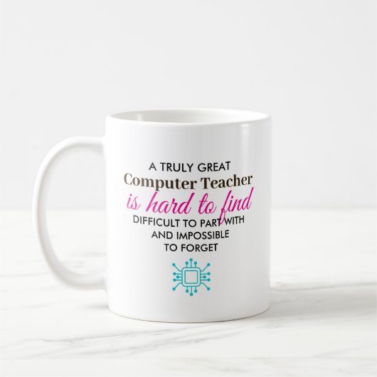 Personalized Computer Teacher Appreciation Gift コーヒーマグカップ (左)