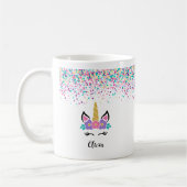 Personalized Confetti Unicorn Mug – Polka Dot mug コーヒーマグカップ (左)