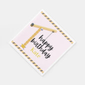 Personalized Construction Birthday Napkins スタンダードランチョンナプキン (角)