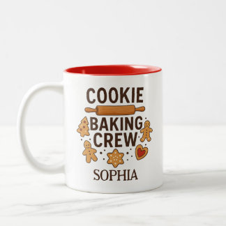 Personalized Cookie Baking Crew – Custom Name ツートーンマグカップ