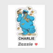 Personalized Cookie Monster Crazy Cookies シール (シート)