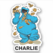 Personalized Cookie Monster Crazy Cookies シール (正面)