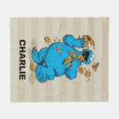 Personalized Cookie Monster Crazy Cookies Fleece フリースブランケット (正面(横))