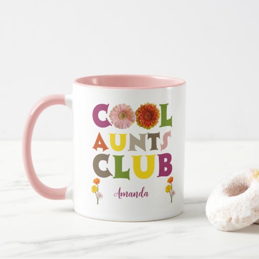 Personalized Cool Aunts Club Coffee マグカップ (ドーナツ)