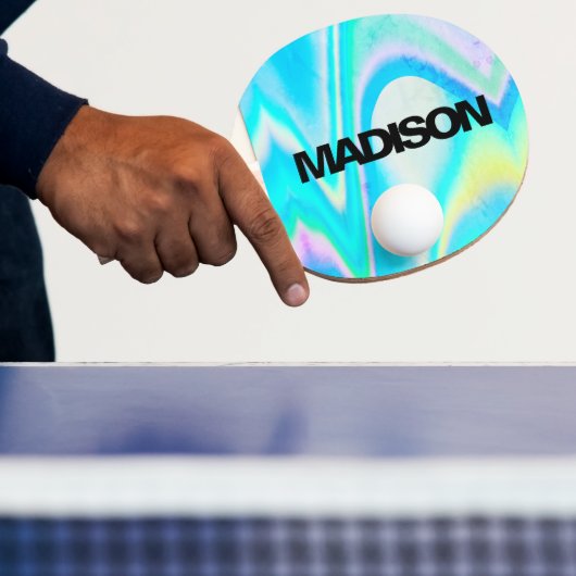 Personalized Cool Cute Name Holographic Wave 卓球ラケット (インサイチュ)