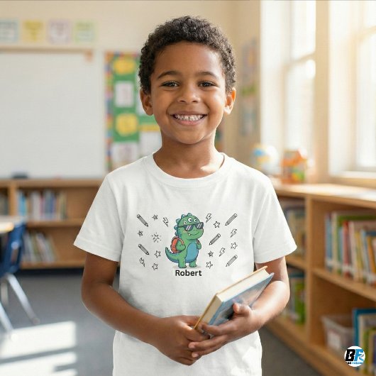 Personalized Cool Dinosaur Monster Back to School Tシャツ