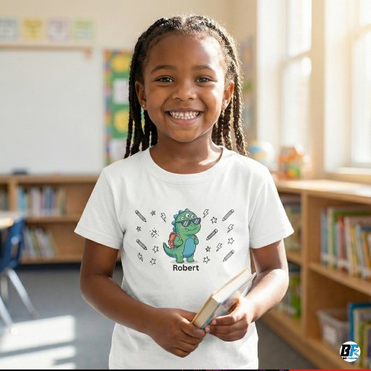 Personalized Cool Dinosaur Monster Back to School Tシャツ