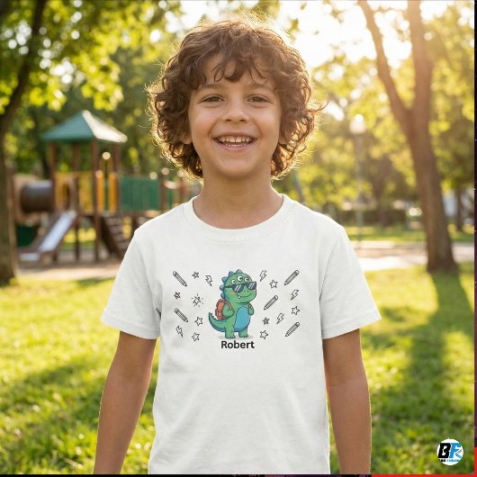 Personalized Cool Dinosaur Monster Back to School Tシャツ