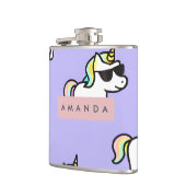 Personalized Cool Rainbow Unicorn Pattern フラスク (左)