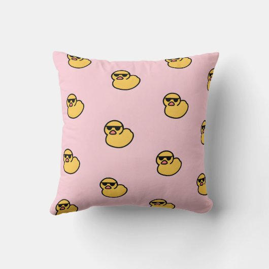 Personalized Cool Yellow Rubber Duck Pattern クッション (裏面)